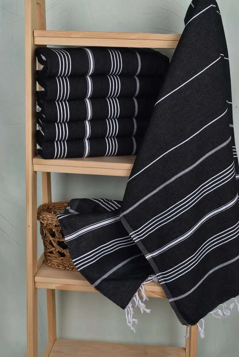 Bridesmaid Gift Towel, Handmade Gift, Lightweight Turkish towel, 70x40 Cotton Striped Towel, Summer Gift, Bachelor Party Favors, Guest Towel - 3