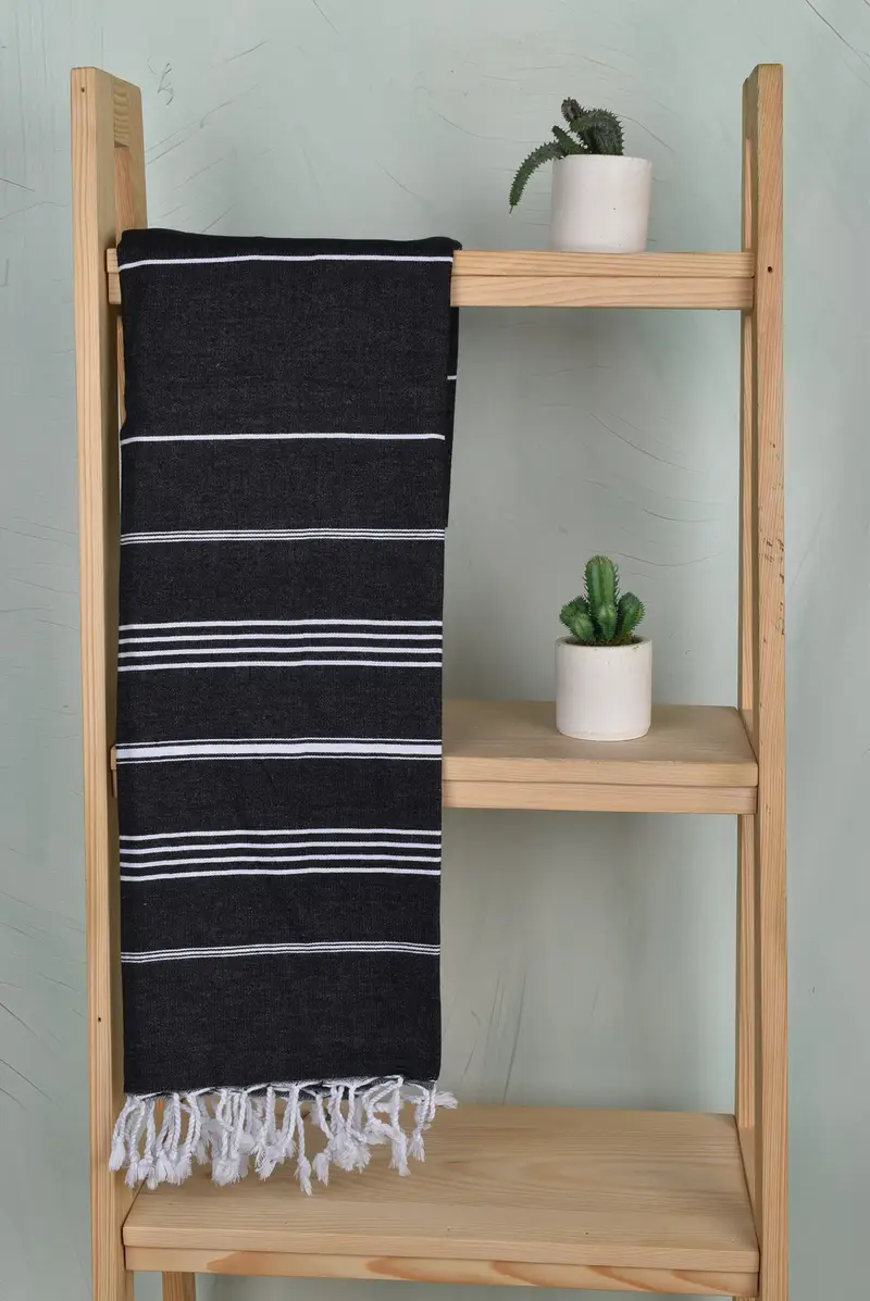 Bridesmaid Gift Towel, Handmade Gift, Lightweight Turkish towel, 70x40 Cotton Striped Towel, Summer Gift, Bachelor Party Favors, Guest Towel - 8
