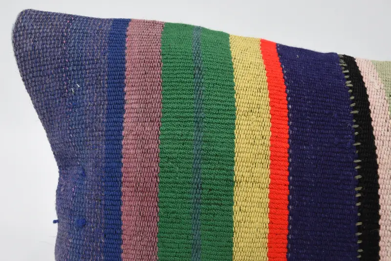 Pillow Case, Custom Pillow Cover, Authentic Pillow Case, Turkish Pillow, 12x48 Blue Pillow Sham, Kilim Pillow, Interior Designer Pillow - 2