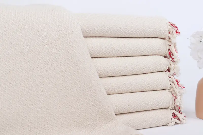 Lightweight towel, Valentines Day Gift, Embroidered Towel, 70x40 Cotton Diamond Towel, Gift For Him, Organic cotton peshtemal for spa and beach - 1