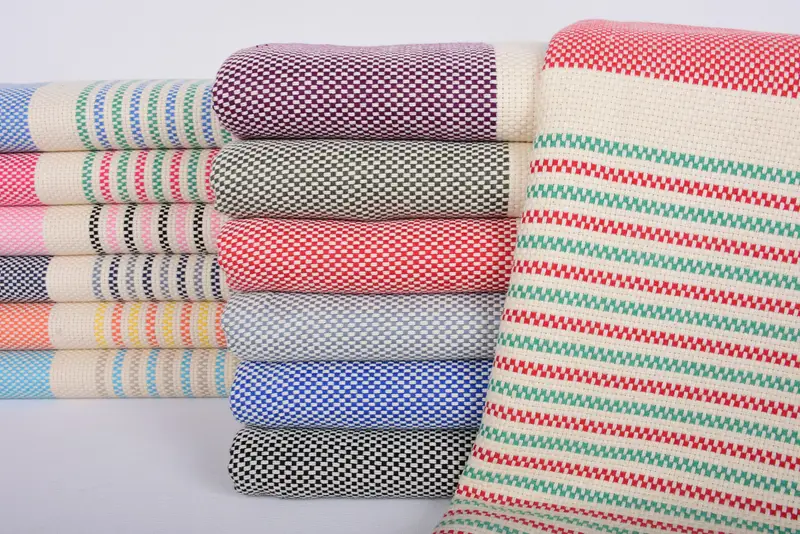 Personalized Organic Cotton Turkish Towel, Blue-Green Geometric, 70x40 Inches