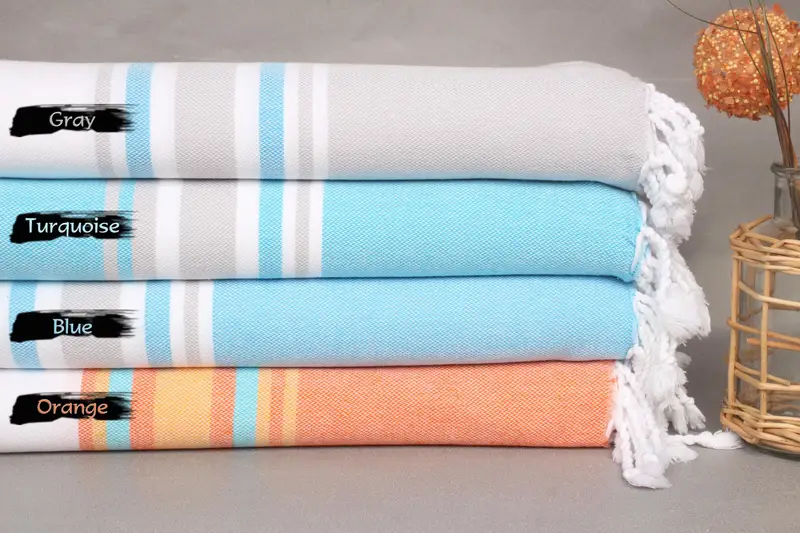 Gift For Her, Best Beach Towel, Monogram Beach Towel, 70x40 Cotton Striped Towel, Handwoven Turkish bath towel, Spa Towel, Wedding Gift For Bride - 1