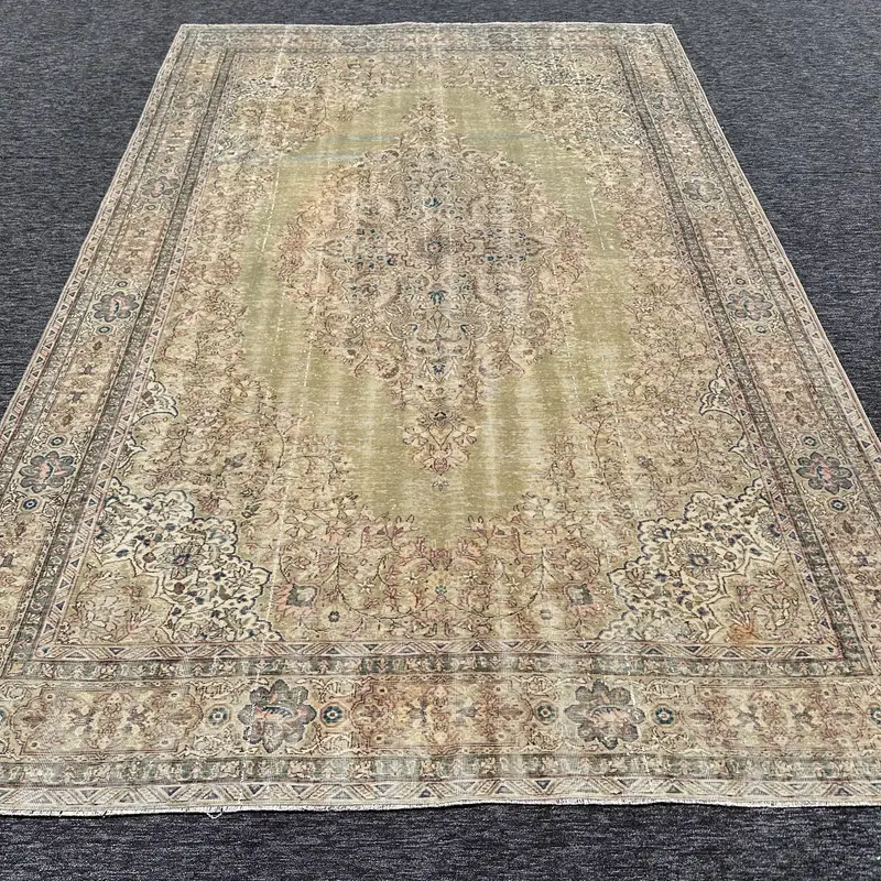 Green & Blue Geometric Rug, 0.6x10 ft Chic Decor