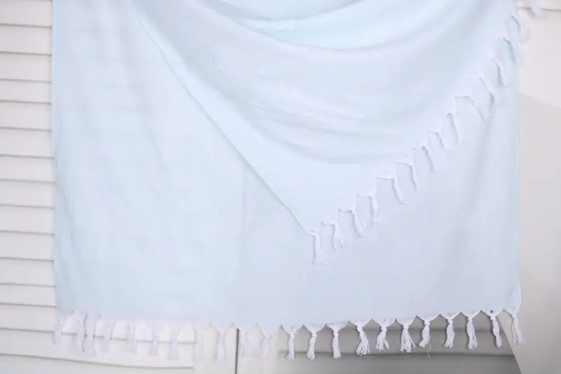 Turkish Towel Beach Ice Blue Cotton, 40x71 Inches