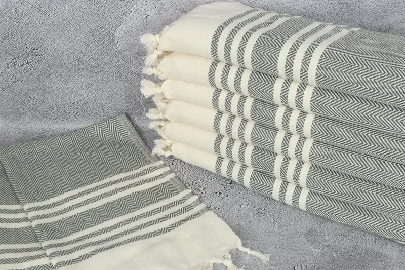 36x20 Cotton Herringbone Towel, Monogrammed Turkish Towel, Bathroom Towels, Monogram Hand Towel, Customized Towels, Monogrammed Hand Towel - 2