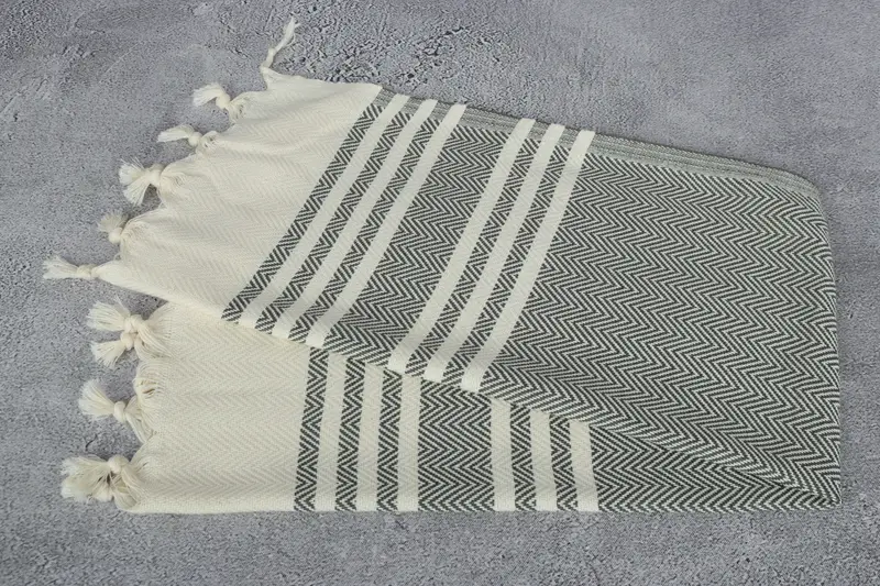 36x20 Cotton Herringbone Towel, Monogrammed Turkish Towel, Bathroom Towels, Monogram Hand Towel, Customized Towels, Monogrammed Hand Towel - 6
