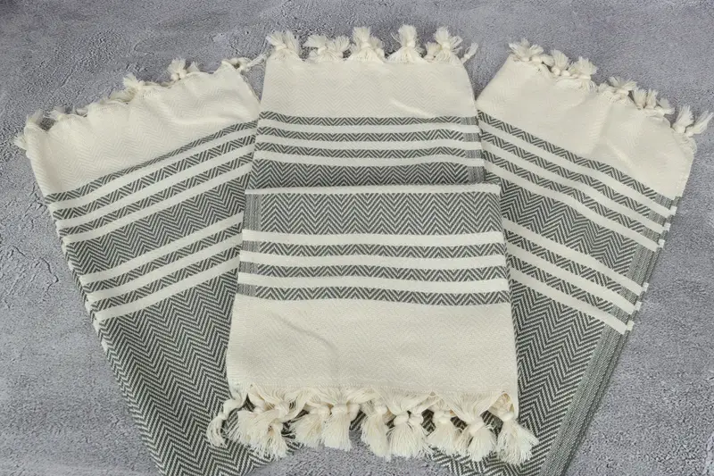 36x20 Cotton Herringbone Towel, Monogrammed Turkish Towel, Bathroom Towels, Monogram Hand Towel, Customized Towels, Monogrammed Hand Towel - 4