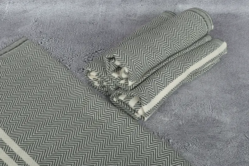36x20 Cotton Herringbone Towel, Monogrammed Turkish Towel, Bathroom Towels, Monogram Hand Towel, Customized Towels, Monogrammed Hand Towel - 8