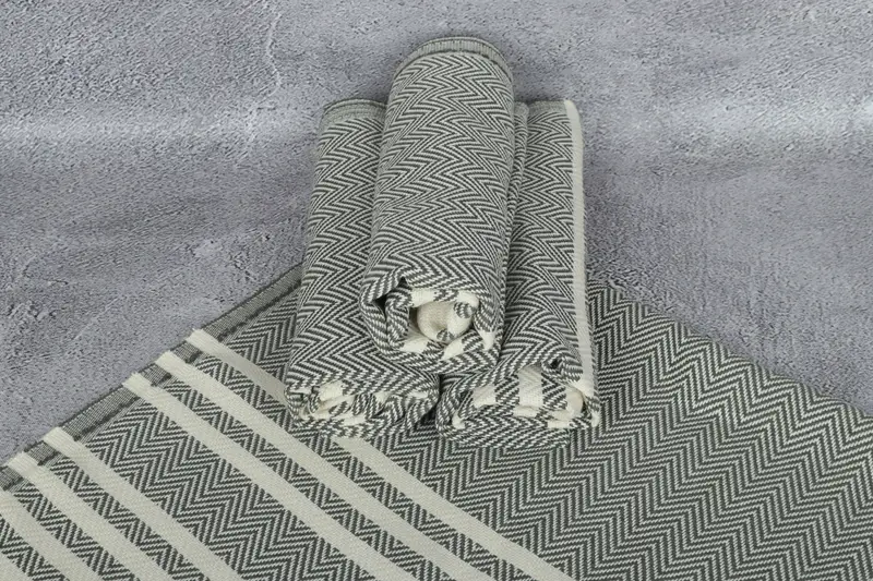 36x20 Cotton Herringbone Towel, Monogrammed Turkish Towel, Bathroom Towels, Monogram Hand Towel, Customized Towels, Monogrammed Hand Towel - 7