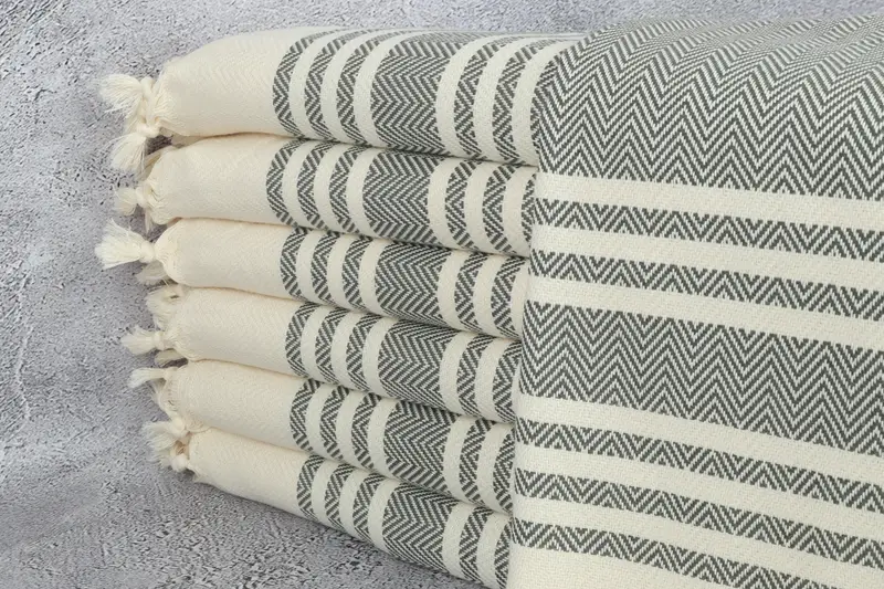 36x20 Cotton Herringbone Towel, Monogrammed Turkish Towel, Bathroom Towels, Monogram Hand Towel, Customized Towels, Monogrammed Hand Towel - 1