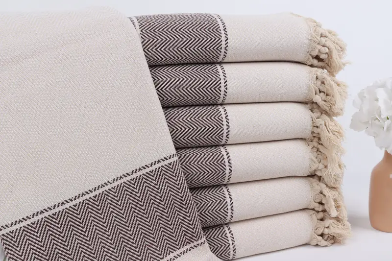 Bridesmaid Gift Towel, Peshtemal Towel, Merry Christmas Gifts, 70x36 Cotton Herringbone Towel, Embroidered Towel, Housewarming Gift, Soft towel - 3