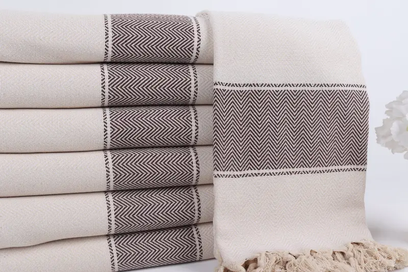 Bridesmaid Gift Towel, Peshtemal Towel, Merry Christmas Gifts, 70x36 Cotton Herringbone Towel, Embroidered Towel, Housewarming Gift, Soft towel - 6