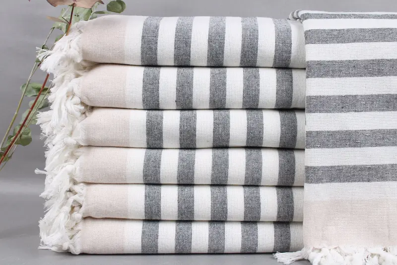 Beach Towel Turkish Cotton Pink Striped, 40x67 Inches