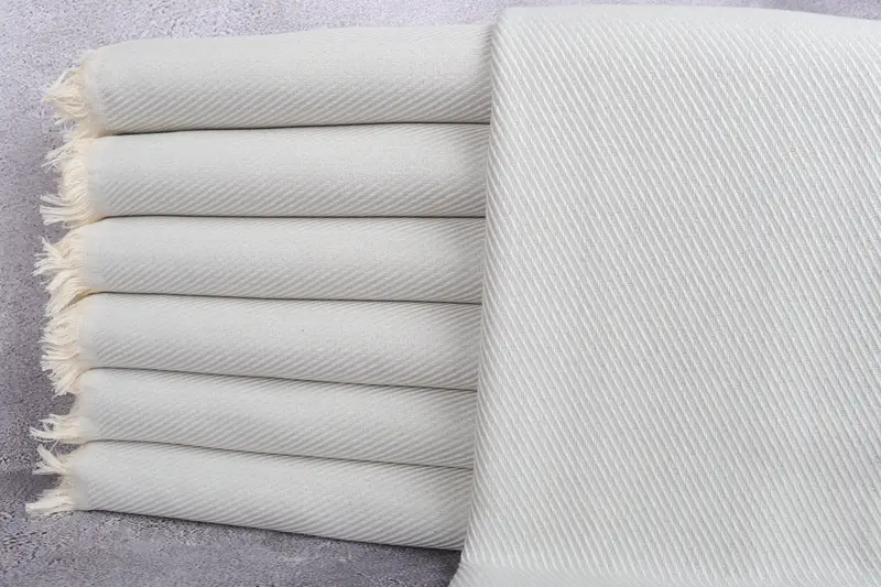 Bath Towel Turkish Beach Towel Geometric Peshtemal Light Gray 36x71 Inches