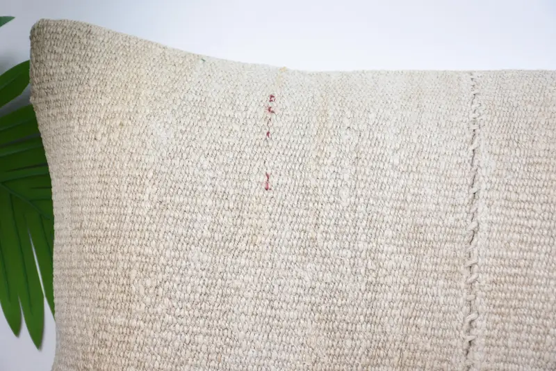 12x20 Beige Pillow Cover, Home Decor Pillow, Handmade Kilim Cushion, Kilim Pillow Cover, Sustainable Pillow, Cushion Cover - 2