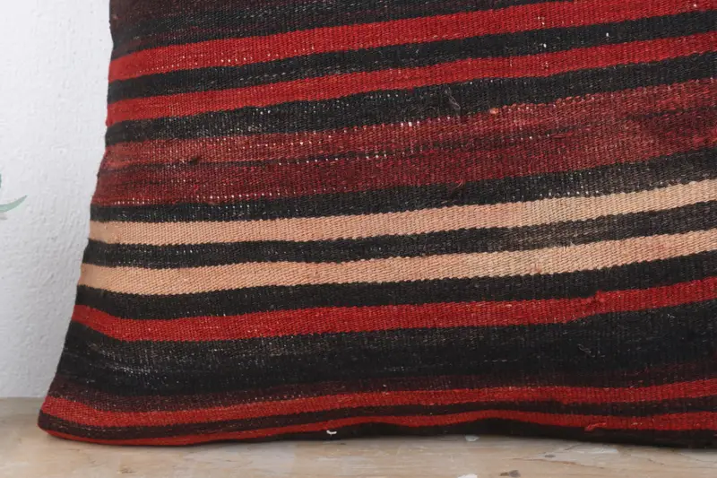 24x24 Red Cushion Cover, Pillow Sham, Vintage Pillow, Turkish Pillow, Sofa Pillow Sham, Gift Pillow, Vintage Kilim Pillow Cushion Cover - 3