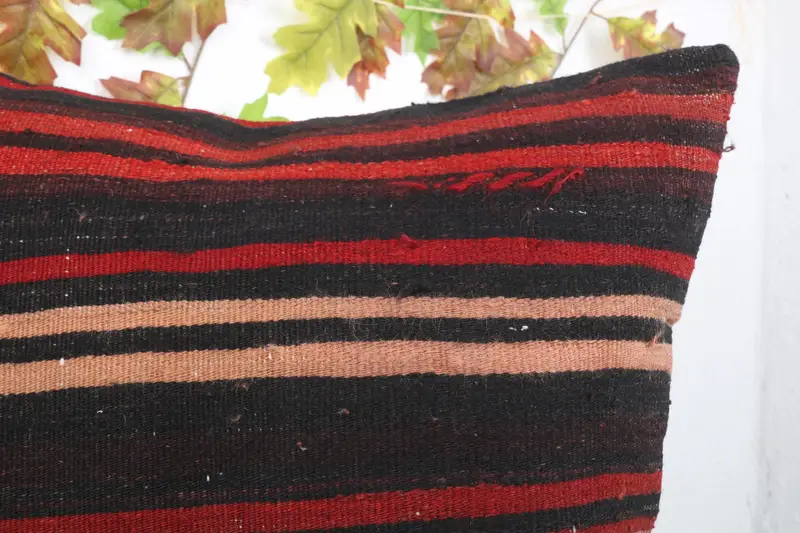 24x24 Red Cushion Cover, Pillow Sham, Vintage Pillow, Turkish Pillow, Sofa Pillow Sham, Gift Pillow, Vintage Kilim Pillow Cushion Cover - 5