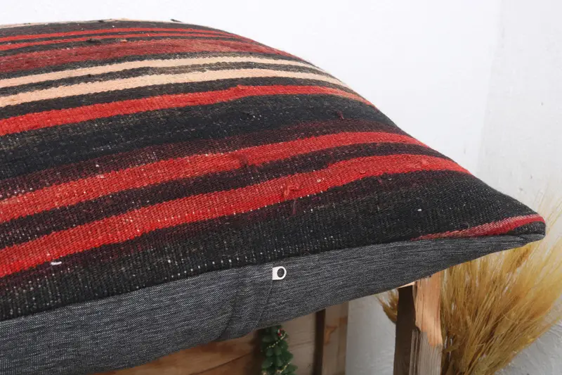 24x24 Red Cushion Cover, Pillow Sham, Vintage Pillow, Turkish Pillow, Sofa Pillow Sham, Gift Pillow, Vintage Kilim Pillow Cushion Cover - 6