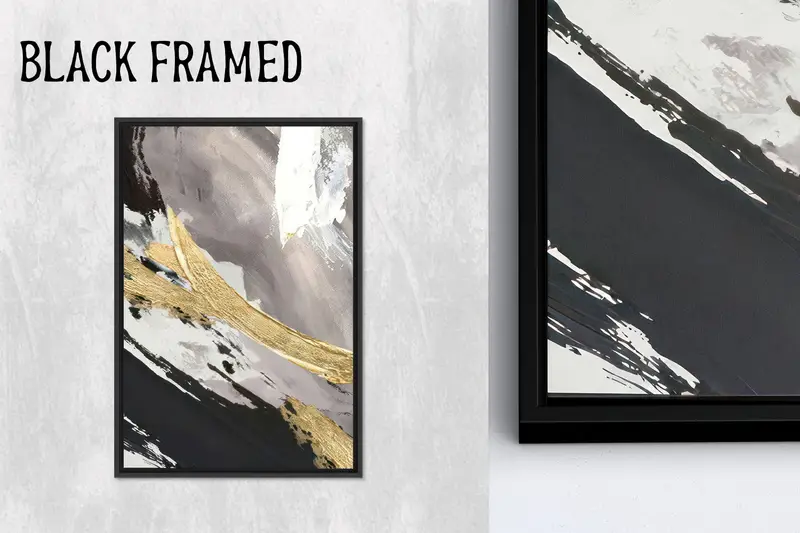 Lüks Mermer Pırıltılı Baskılı Kanvas - Zarif Duvar Sanatı