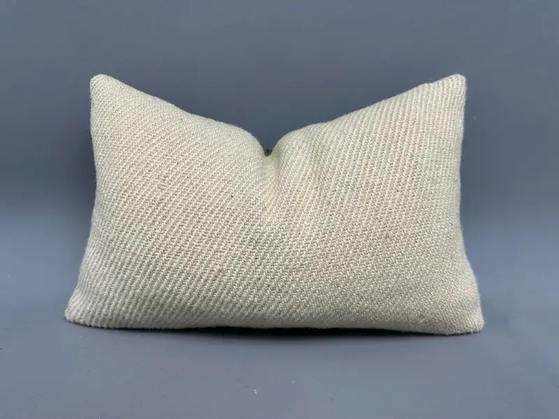 12x20 Beige Pillow, Boho Throw Pillow, Turkish Kilim Pillow, Ethnical Kilim Rug Pillow, Vintage Pillow, Sofa Pillow, Pillow Sham - 1