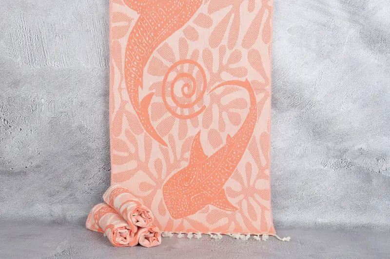 Baby Boy Gift, Bridal Shower Gift, Small Bath Towels, 40x18 Cotton Whale Design Towel, Turkish Tea Towel, Home Decor Gifts, Personalized Gift - 1