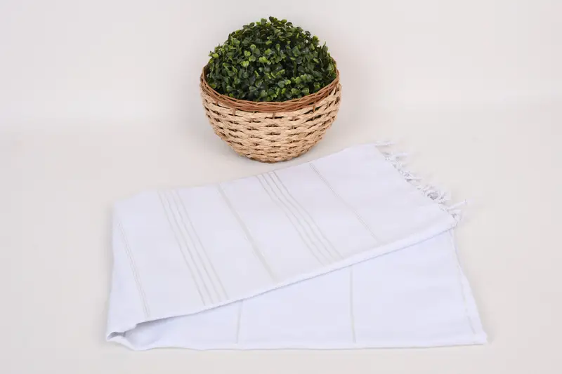 Bridal Shower Favor, 70x40 Cotton Striped Towel, Custom Name Towel, Organic Turkish towel, Personalized Wedding Gift, Housewarming Gift - 4