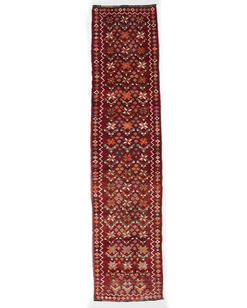 レッド&オレンジラグ、2.6x11.2フィートボーダーデザイン