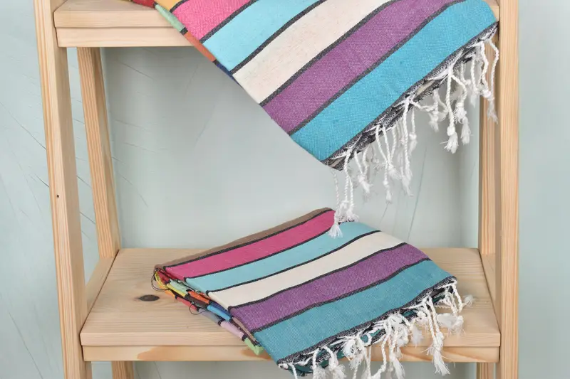 Wedding Gift, Lightweight Turkish towel, 70x40 Cotton Rainbow Towel, Best Beach Towel, Monogrammed Turkish Towel, Bridesmaid Proposal Gift - 5