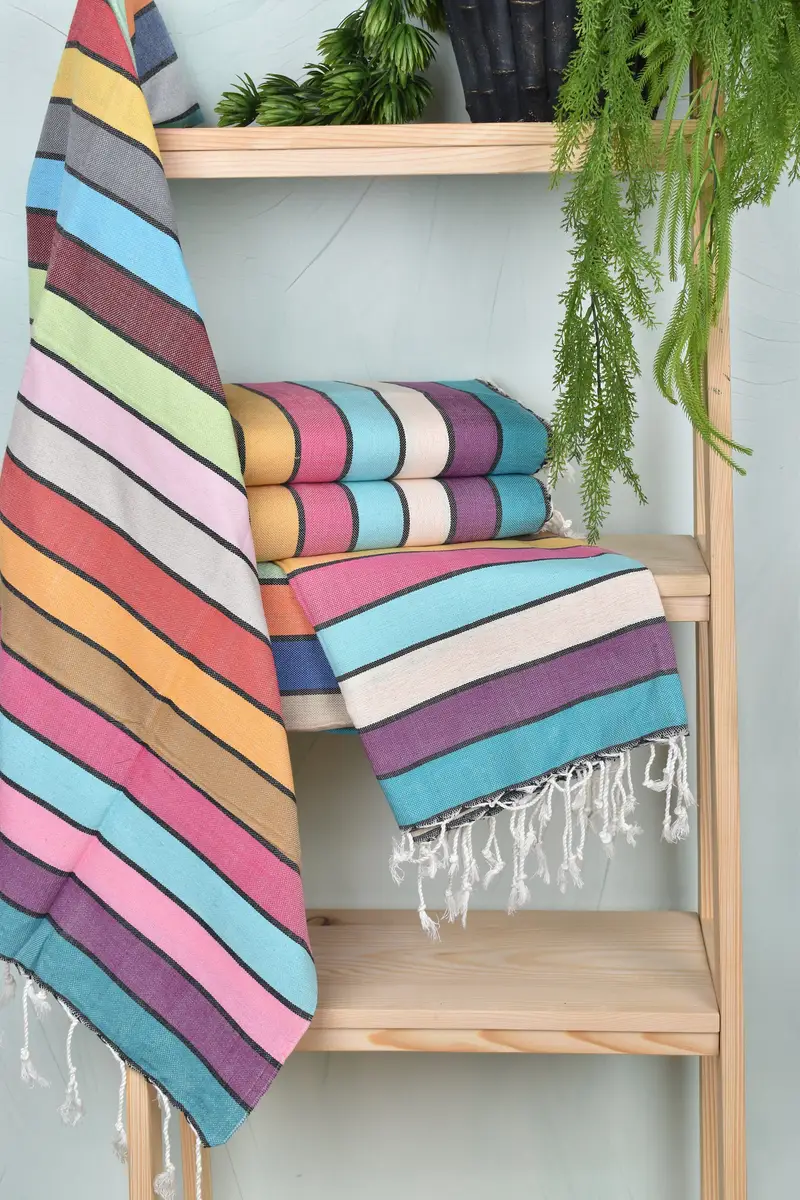 Wedding Gift, Lightweight Turkish towel, 70x40 Cotton Rainbow Towel, Best Beach Towel, Monogrammed Turkish Towel, Bridesmaid Proposal Gift - 6