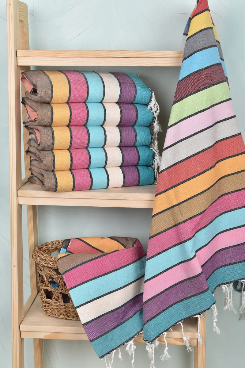 Wedding Gift, Lightweight Turkish towel, 70x40 Cotton Rainbow Towel, Best Beach Towel, Monogrammed Turkish Towel, Bridesmaid Proposal Gift - 3