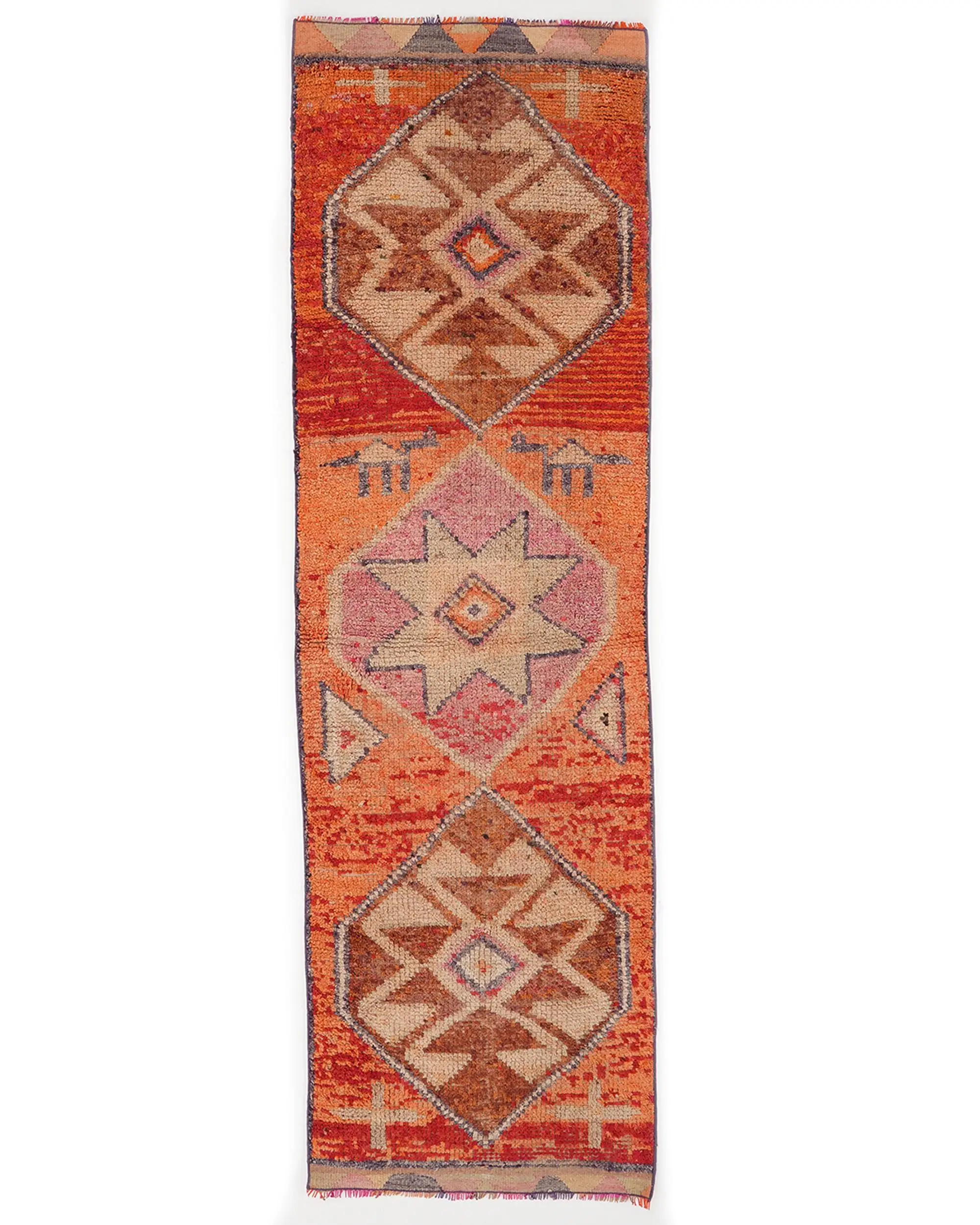 2,8x9,4 ft türkischer Teppich, Vintage Läuferteppich, roter floraler Wollteppich - 1