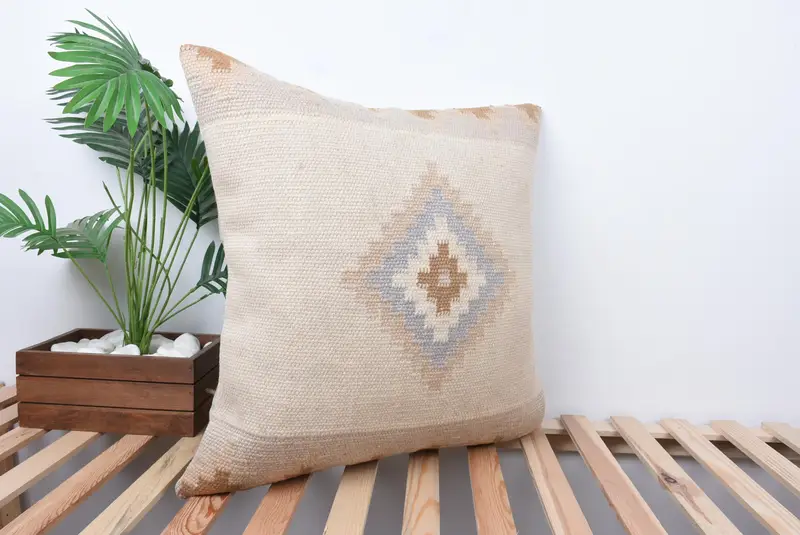 Gift Pillow, 24x24 White Pillow Cover, Handmade Throw Pillow Cover, Pillow Cover, Vintage Kilim Throw Pillow, Floor Cushion Case, Pillow for Sofa - 4
