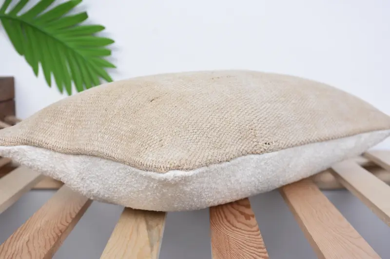 10x20 Beige Pillow Sham, Interior Designer Pillow, Pillow Sham, Chair Pillow Case, Turkish Kilim Pillow, Boho Pillow - 6