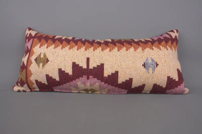 Turkish Rugs Pillow Cover, Luxury Cushion Case, Cushion, Handmade Kilim Cushion, 16x36 Beige Pillow Case, Vintage Pillow, Boho Pillow - 4