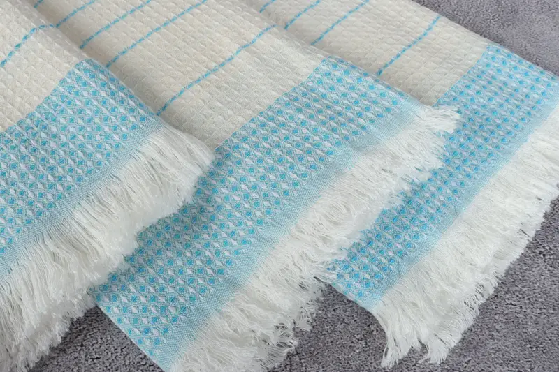 Summer Gift Ideas, Fouta towel, Peshtemal, Bridesmaid Gift, Monogram Turkish Bath Towel, Yoga Towel, Home Decor Gifts, 70x40 Cotton Waffle Towel - 5