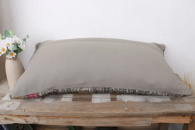 Tribal Cushion Cover, Vintage Kilim Pillow, Luxury Pillow, Pillow for Sofa, Pillow Cover, Interior Designer Pillow, 12x24 Brown Cushion - 7