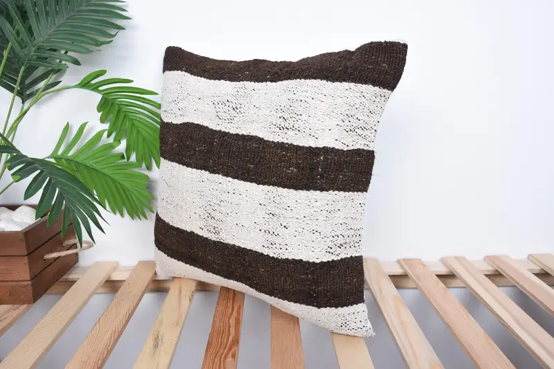 18x18 White Cushion Case, Yoga Pillow, Boho Pillow, Interior Designer Pillow, Pillow Case, Turkish Rugs Cushion Cover, Turkish Pillow - 5