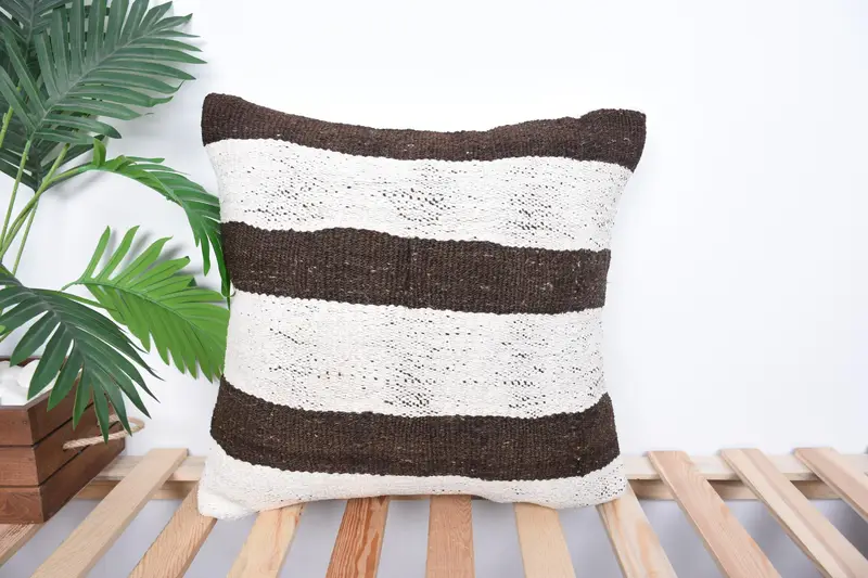 18x18 White Cushion Case, Yoga Pillow, Boho Pillow, Interior Designer Pillow, Pillow Case, Turkish Rugs Cushion Cover, Turkish Pillow - 1