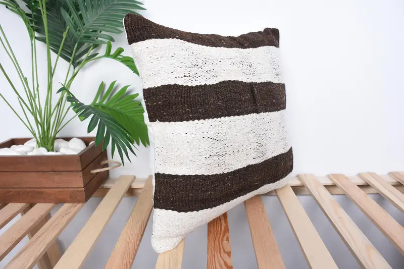 18x18 White Cushion Case, Yoga Pillow, Boho Pillow, Interior Designer Pillow, Pillow Case, Turkish Rugs Cushion Cover, Turkish Pillow - 4