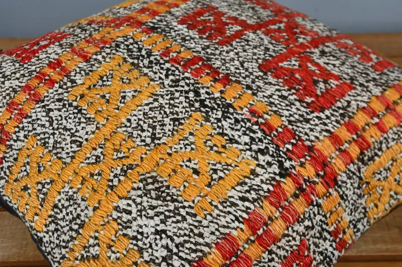 Pillow Cover, Sustainable Pillow Case, Kilim Pillow, 16x16 Yellow Pillow Case, Home Decor Pillow, Wholesale Cushion Case, Vintage Kilim Pillow - 4