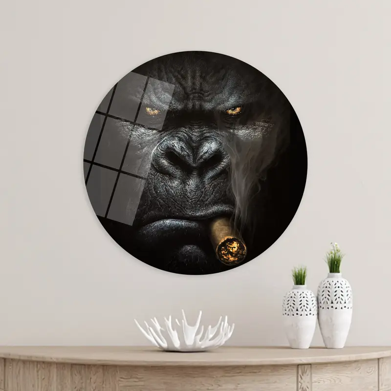 エレガントなプリント キャンバス: ロフトの雰囲気の抽象的なゴリラ