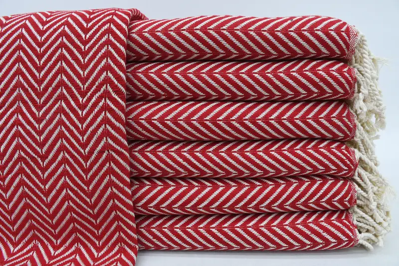 ビーチタオル、トルコバスタオル、レッドバスタオル、40x66 - 1