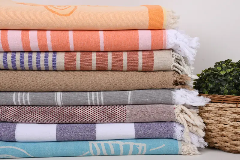 70x40 Cotton Set of 8 Towel, Thin towel, Bachelorette Beach Towel, Large Turkish Towel, Housewarming Gift, Organic Cotton Towel, Wedding Shower Gift - 2