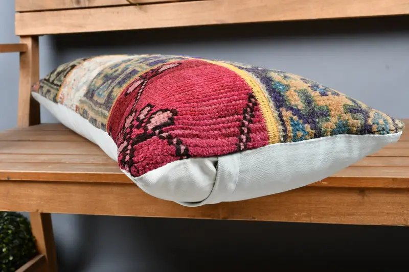 Kilim Pillow, Pillow for Couch, 12x36 Blue Cushion Cover, Floor Cushion, Gift Pillow, Turkish Rugs Pillow Sham, Pillow Sham - 4