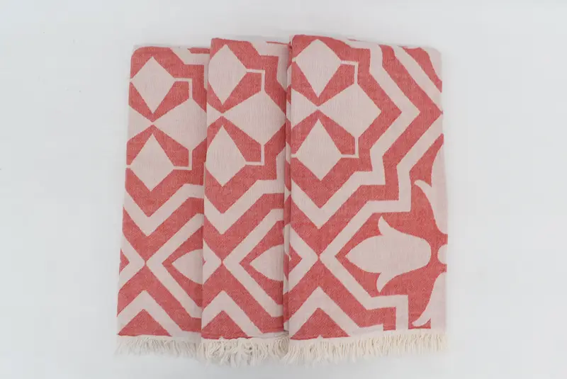 Wedding Gift, Peshtemal, Home Decor Gifts, Thin towel, Best lightweight Turkish towel for travel USA, 68x36 Cotton Tulip Patterned Towel - 8