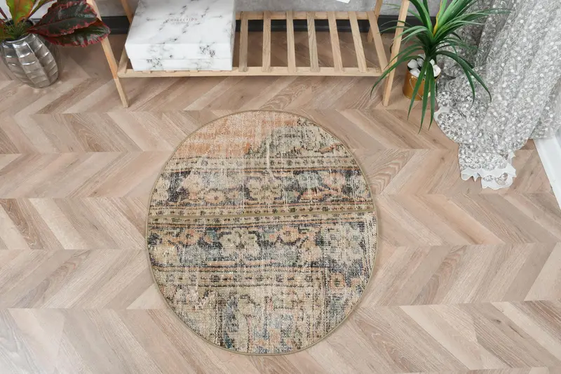 Alfombra a cuadros naranja y azul, decoración vibrante de 2,5 x 2,9 pies