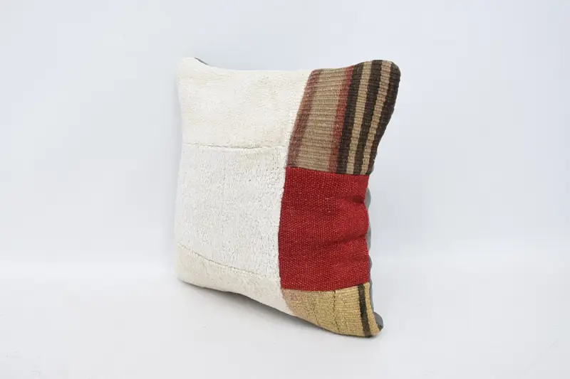 Interior Designer Pillow, Kilim Cushion Sham, Floor Pillow, Pillow Cover, 14x14 White Cushion, Floor Cushion Cover, Gift Pillow - 4