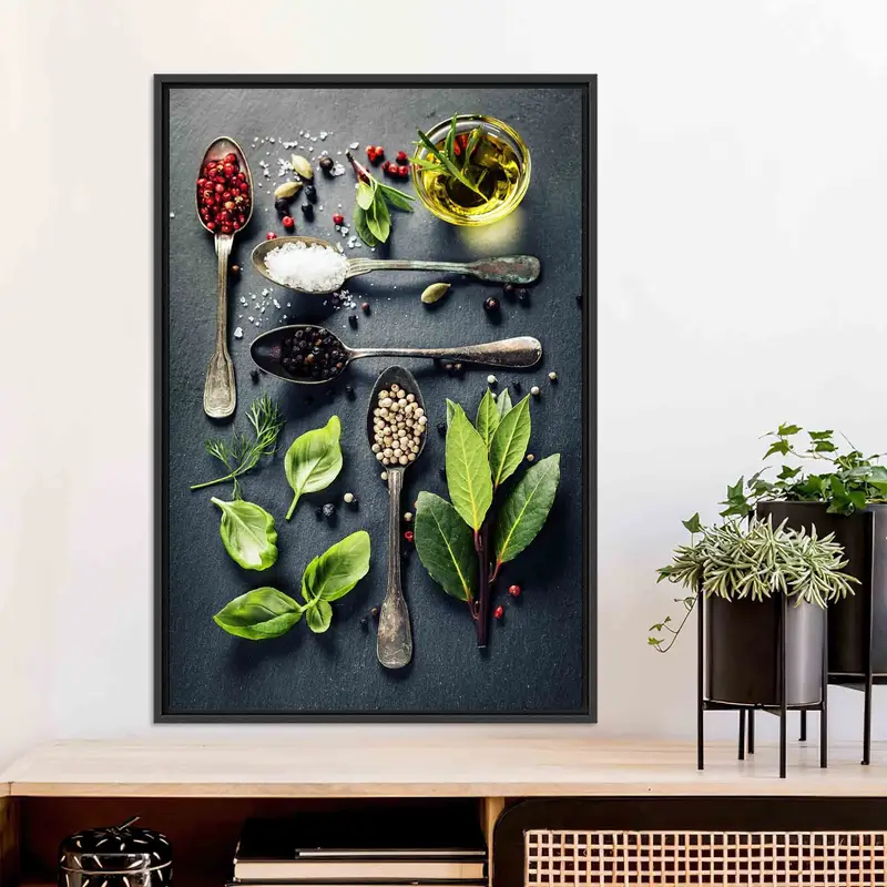 Elegant Spices Photo Canvas: Contemporary Kitchen Art