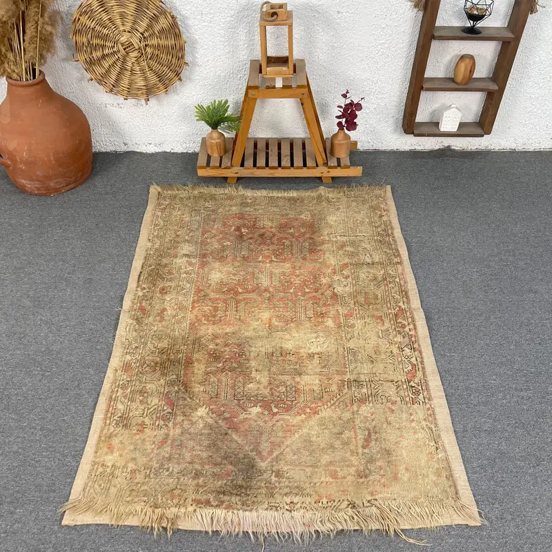 Orange Ombré Rug, 3,6x5,1 ft Beige Accent