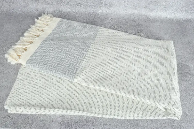 104x80 Cotton Diamond Towel, Turkish Beach Blanket, Custom Blanket, Turkish Blanket, Throw Blanket Couch, Best Friend Gift, Family Gift Basket - 6